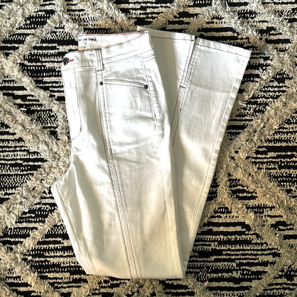 White High Rise Flare Jeans